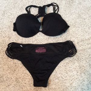 Victoria’s Secret black strappy bikini